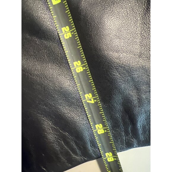 Margaret Godfrey Womens Black Leather Blazer Jacket 12P - Picture 6 of 9